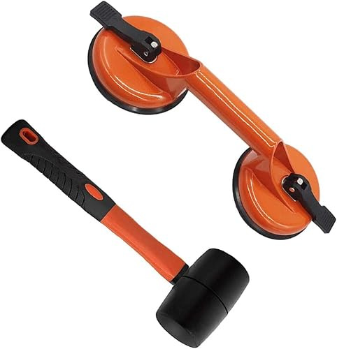 Glasheber Saugnäpfe und Gummihammer Hammer für Bodenspalt Fixierwerkzeug für Laminatbodenspalt Reparatur