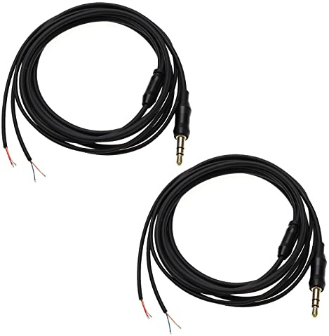 EMSea 2 Stück 3,5mm-Kopfhörer-Reparaturkabel 3,5-mm-Klinkenstecker Audiokabel Elektrisches Zubehör für Audiogeräte TPE Schwarz