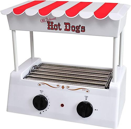 Maquina Perritos Calientes Calentador De Perritos Calientes De Encimera, Máquina For Cocinar Salchichas A La Parrilla, 8 Rodillos De Acero Inoxidable De Tamaño Regular, Parte Superior Con Espacio De A