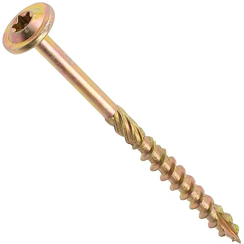 AERZETIX - Lot de 100 Vis à Bois Ø5x70mm à Tête Large Bombée - à Empreinte Étoile T25 - en Acier Zingué - pour Menuiserie, Contreplaqués, Agglomérés, Mélaminés