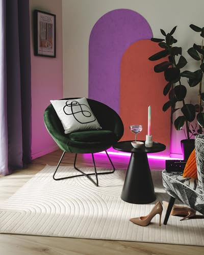 benuta Pop In- & Outdoor Teppich Mars - Creme 120x170 cm - Abstrakter Relief Wohnzimmerteppich - Leicht zu Reinigen - Strapazierfähig - Für Fußbodenheizung Geeignet