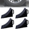 Leikurvo 4 cuñas de rueda con mango, 180 x 90 x 110 mm, cuñas de plástico, cuñas de freno para remolques, cuñas de freno para coches, cuñas de remolque, caravana, caravana (negro)