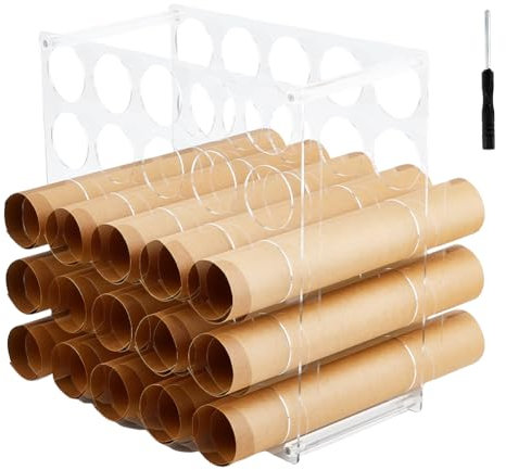 Dicosmetic 1Pc Vinyl Aufbewahrungshalter Acryl Aufbewahrungsregal Vinyl Rollen Organizer Für Geschenkpapier Kunsthandwerk Organisation