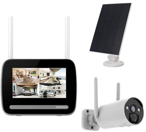 KYF - KIT écran 7 enregistreur 4MP Ultra HD + Caméra Rechargeable + Panneau Solaire
