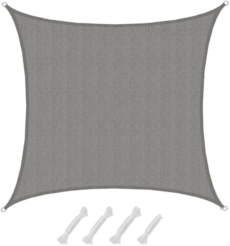 AMANKA 90% UV Schutz: Sonnensegel Viereckig 5x5 - Wasserdurchlässig & Atmungsaktiv für Pergola, Trampolin, Carport, Whirlpool, Pool - Sonnenschutz Viereck