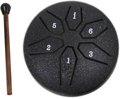 Regentrommel-Instrument, 7,6 cm (3 Zoll) Percussion-Trommel mit Stab, kleines Musikinstrument für eine ruhige Stimmung | Kleines Musikinstrument mit 6 Noten zur Aufrechterhaltung einer friedlichen Stimmung