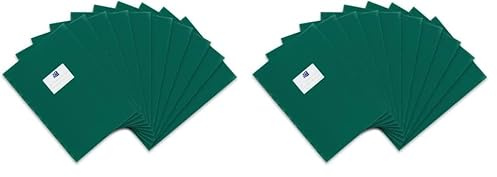 Oxford Heftumschlag A4, Bast, mit Beschriftungsetikett, grün, 10 Stück (Packung mit 2)