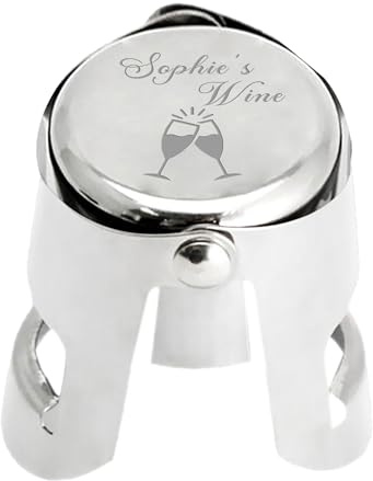 Personalised Wine Bottle Stoppers Engraved Champagne Stoppers Prosecco Stopper Moscato Sparkling Bottle Stopper Gifts for Mothers Day Birthday Christmas Wedding (Design 1)
