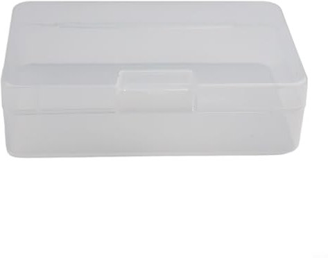 Caja de herramientas rectangular transparente para guardar tornillos y objetos pequeños diseñada para un fácil acceso y organización (14,2 x 9 x 4,1 cm)
