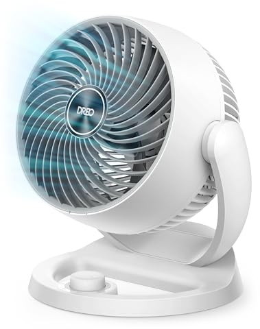 Dreo Fan for Bedroom, 12 Inches, 70ft Powerful Airflow, 28db Quiet Table Air Circulator Fans for Whole Room, 120° Adjustable Tilt, 3 Speeds, Desktop Fan for Home, Office, Kitchen