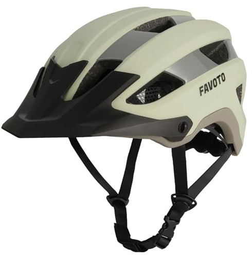 Favoto Mountain Bike Helmet for Adult with Detachable Visor | Lightweight Meets CPSC and CE Standards with Reinforced Spine MTB Road Bicycle Helmet, Adjustable Large 59-61cm Men Women