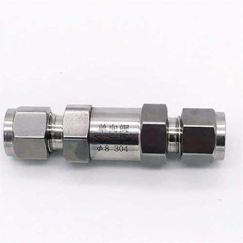 DXEAIN Rückschlagventil, Einweg-Rückschlagventile, Rückschlagventile 3 6 8 10 12 mm 1/8 1/4 3/8 1/2 Zoll Hartrohr SS304 Edelstahl Hochdruck-säurebeständiges Einwegventil,(1/4Inch)