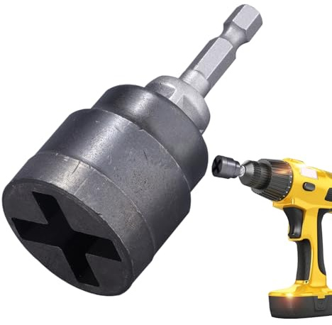 Ruwshuuk Enchufe para Gato Tijera De Coche,Casquillo Estabilizador para Gato De Autocaravana - Adaptador para Taladro Y Accesorios De Reparación Automotriz Robustos para Camiones Remolques Y Talleres