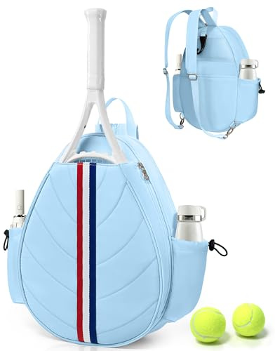 TBTOTRA Tennistasche, wasserabweisender Tennis-Rucksack für Damen und Herren, gestepptes Crossbody-Schlingen-Design für Tennis, Pickleball, Badmintonschläger
