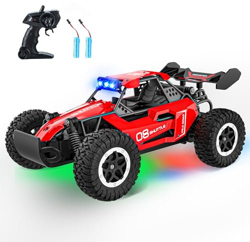 SZJJX Remote Control Car for Kids 3 4 5 6 7+, 20 KM/H High-Speed RC Cars with LED Lights, 2.4GHz 2WD Monster Truck Toys, Rechargeable RC Car, Toy Cars for Girls Boys, Christmas & Birthday Gifts – Red
