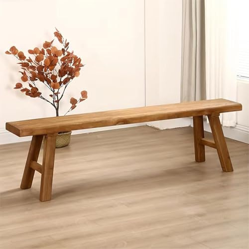 Bauernhaus-Holzbank, schmale Innenbank for den Eingangsbereich, hölzerne Esszimmerbänke for den Tisch, natürliche lange Schuhbank for Wohnzimmer, Schlafzimmer, Wohnzimmer, Bettende(100x26x45cm)