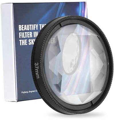 PATIKIL 37mm Prism Lens Filter, Special Effects Filter Prism Crystal Glass Effect Multi Refraction Variable Subjects with Cleaning Cloth for Camera Lens Photographic Video SLR, Black