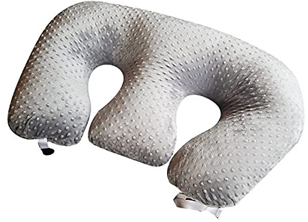 Mayhug Cojin Lactancia,Almohada de Lactancia para Alimentar a Gemelos Almohada de Amamentação para Mujeres Embarazadas, Almohada de Soporte para Gemelos de Tela de algodón Lavable a máquina, Gris