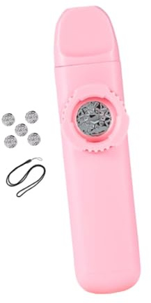 Harilla Professionelles Kazoo mit 5 Ersatzmembranen, Halsgurt, Lernspielzeug, leicht, einstellbarer Ton, ideal als Gastgeschenk für Erwachsene, Rosa