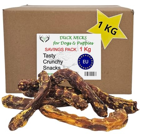 ARTISAN GIFT CO Naturliga mellanmål för hundar – 100% utsökt torkat kött, lämplig för barf-diete (1000 g, Ankhalsar)