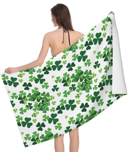 Handtücher Glücksklee Duschtuch Saugfähige Handtuch Mikrofaser Badetücher Für Sauna Camping Reise 80X130Cm