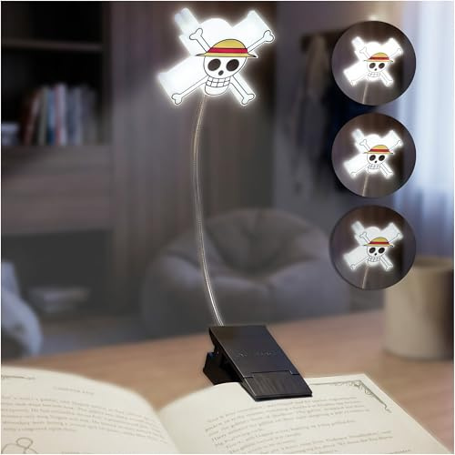 Get Trend One Piece 3D Book Light, 3 Eye-Protecting Modes Clip on Reading Light for Bed, Portable & 360° Flexible Straw Hat Night LED Lamp, USB & Battery Powered, Anime Gifts for Book Lovers