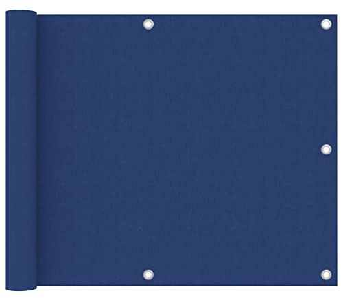Mokuyary Protector de privacidad para balcón, color azul, 75 x 300 cm, tejido Oxford, revestimiento de balcón, cubierta opaca contra el viento para jardín, terraza, exterior
