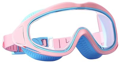Gafas de natación para niños – 16 x 6,5 x 6 cm – Gafas de natación impermeables de silicona antivaho para niños | Gafas de buceo profesionales con marco grande para niñas | Gafas de natación con
