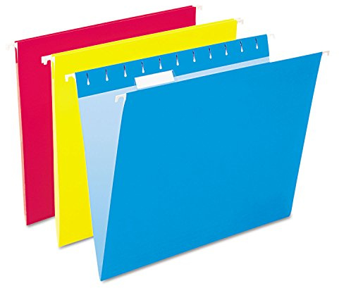 Pendaflex Recycled Hanging Folders, Letter Size, Assorted Colors, 1/5 Cut, 25/BX (81612)