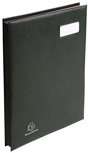 Exacompta 654799E Unterschriftenmappe (Schaumstoffdeckel, Innen aus verstärktem 360 g Karton, dehnbarer Faltenrücken, 24 Fächer) 1 Stück dunkelgrün