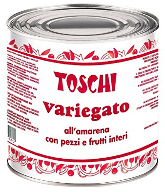 KG 3 VARIEGATO ALL' AMARENA CON CILIEGIE INTERE ED IN PEZZI PER GELATI E DOLCI CHERRY SYRUP AMARENE