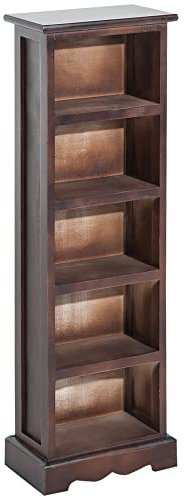 HOMCOM Mobiletto Scaffale Porta CD con 5 Ripiani di Archivazione in Legno Marrone 30x 17x 90cm