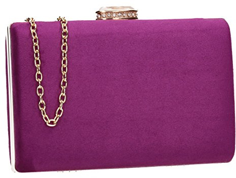 SwankySwans Surrey - Bolso de mano de terciopelo de gamuza para mujer, elegante, para fiesta, graduación, boda, novia, Purple, One Size