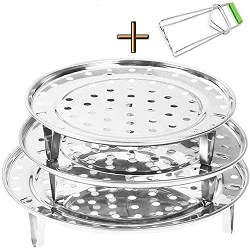 vapor bandeja redonda 7.1 8.7 9.4 pulgadas Steamer rack con patas desmontables - chino de acero inoxidable accesorio de cocción al vapor para olla a presión Instant Pot - Instant Pot Accesorios