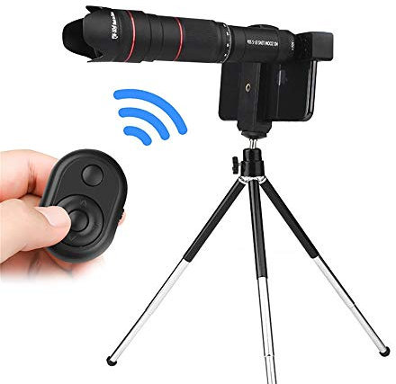 Binoculars Universal 4K HD 50X Optical Camera Lens Telephoto Clip- On Telephoto Telescope Camera Mobile Zoom Lens Easy Carry (Color : 1Set)