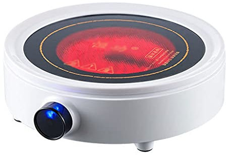 Piccolo Fornello Elettrico con LED Blu Spia 600W Portatile Controsoffitto Piatto Più Caldo, Multifunzionale Home Coffee Riscaldatore di Acqua Del Tè