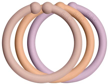 Bibs LOOPS 12er-Pack. BPA-frei. Lebensmittelecht. 100% frei von BPA, PVC und Phthalaten, Blush/Peach/Dusky Lilac