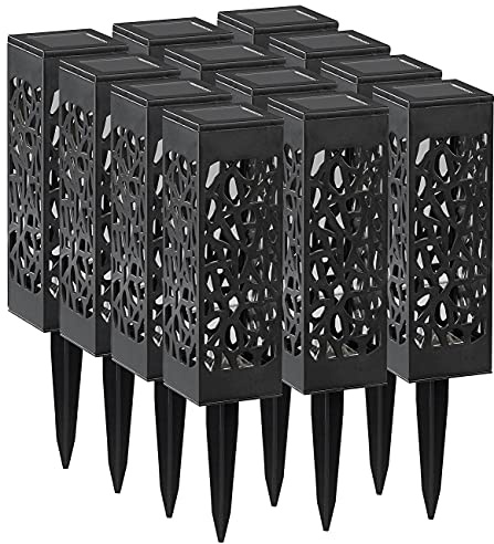 Lunartec Solar Leuchte Garten: 12er-Set Solar-LED-Laternen mit Dämmerungssensor, Akku, warmweiß, IP44 (LED Wegeleuchten, Kleine Solarlampe, Lampe)