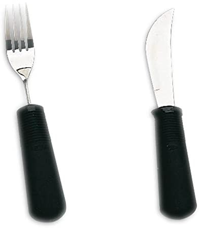 NRS Healthcare Good Grips Fork - Weighted & Good Grips Rocker Knife