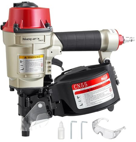 Maxparts Coil Nail Gun CN55, 1 Inch To 2-1/4-Inch Pneumatic Nail Gun, Air Coil Nailer with Rapid Shooting Engine for Pallet, Crating, Framing, Fencing