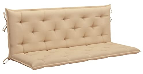 WIFESE Cojín para columpio de Hollywood, 150 x 50 x 7 cm, cojín para banco, cojín para banco, cojín de asiento para banco, cojín para banco, cojín de banco, color beige