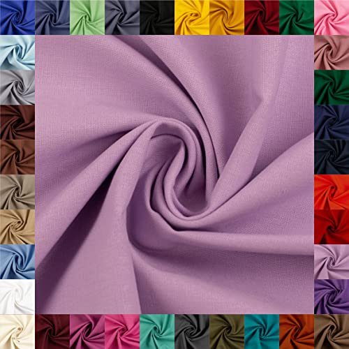 Swafing Heide Baumwollstoff Uni Coupon (Flieder, 1m) - 36