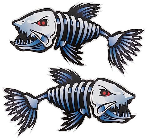 Toddmomy 2stücke Fischgräten-skelett-aufkleber Für Auto Fenster Türen Notebooks Mit Fischgrätenmuster Selbstklebend Einfach Anzuwendender Dekorationsaufkleber Für Glatte Oberflächen