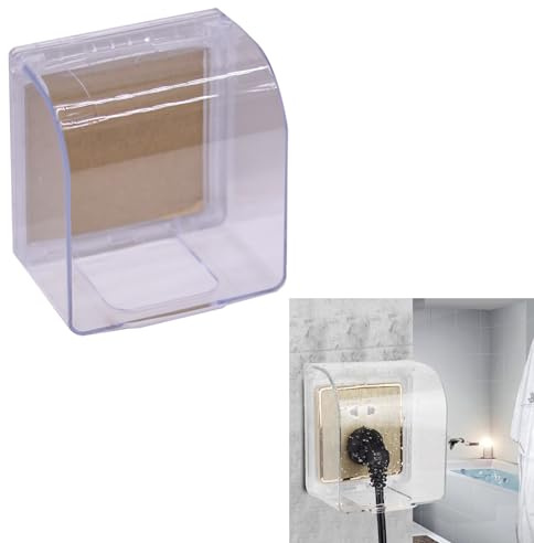 Steckdosenabdeckung Schalter Abdeckungen Stecker Box, Außensteckdosen Wasserdicht, Selbstklebende, 86 Typ Steckdose Abdeckungen, Plus-Höhe Design, für Badezimmer, Zuhause, Draußen, Weiß
