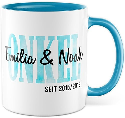 Zio Tazzina da caffè personalizzata Patenonkel completamente personalizzabile Custom zio tazza caffè idea regalo nome nipoti e nipoti bambino anno di nascita personalizzabile famiglia