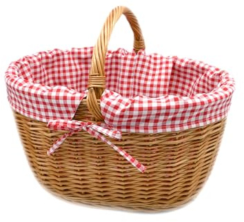 MyBer® Shoppingkorg flätad korg flaskkorg presentkorg flätad BTH 46/33/25–34 cm stabil bärkorg av vide K1-113-SRW