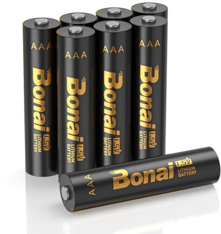 BONAI Batterie al litio AAA Non Ricaricabili 1,5V 1200mAh Batterie AAA 8 pezzi Batterie AAA di Lunga Durata e a Prova di Perdite per Torcia, Giocattoli, Telecomando