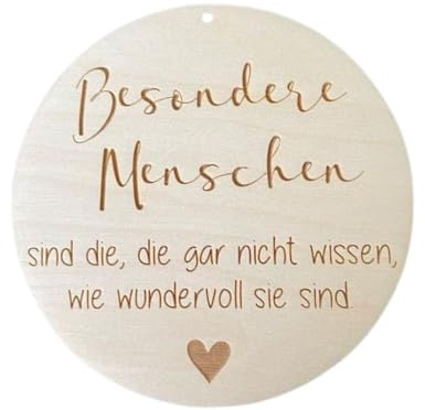 CJ&M 2 Stück Holzplättchen Besondere Menschen - Geschenk Weihnachten - Geschenk Lieblingsmensch - Geschenkeanhänger