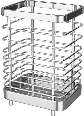 MAXCOOK Kitchen Utensil Drying Rack,304 Stainless Steel Chopsticks Spoon Fork Knife Drainer Basket Flatware Storage Drainer, Dish Drainer for Kitchen Counter