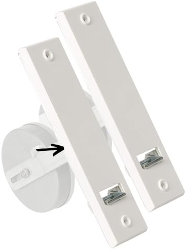 Rollwin 2X Blende für Rolladen Gurtwickler Unterputz 185mm Lochabstand - aus Deutschland - mit Gurtwickler Blende Weiß - ohne Gurt - für 23mm Rolladengurt geeignet - Rollo Wickler mit Abdeckblende